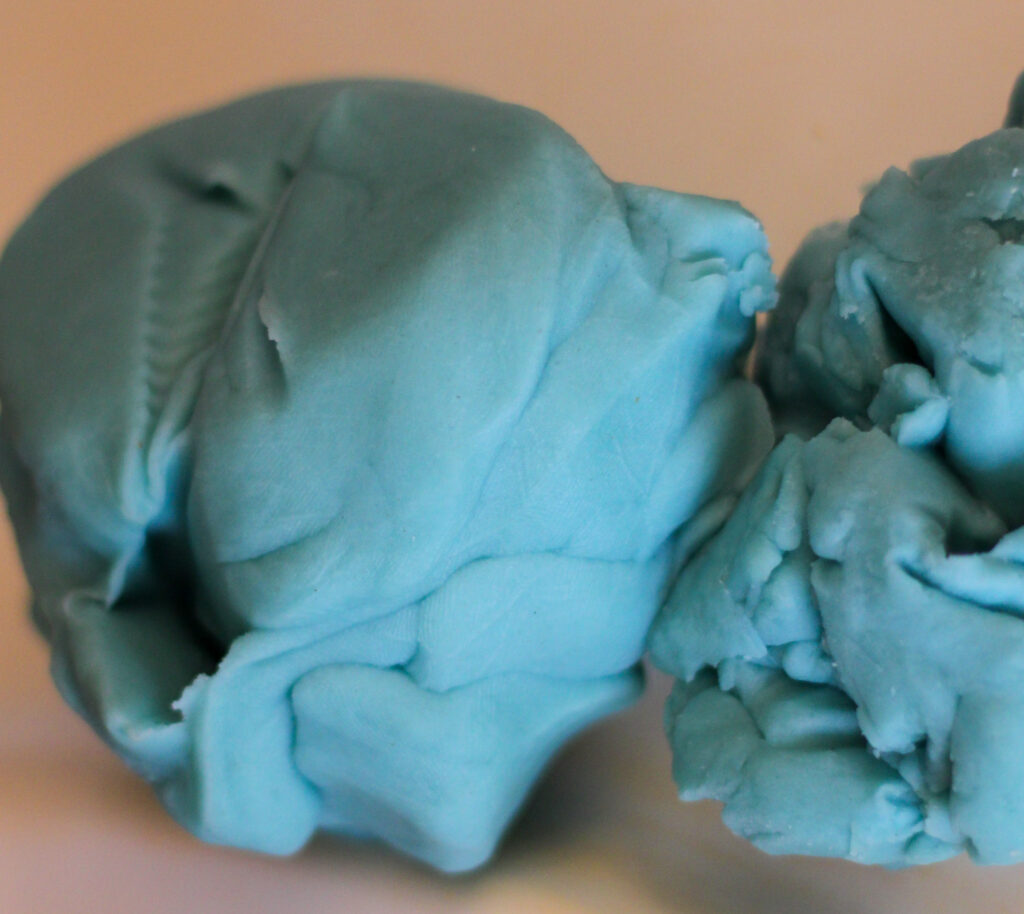 Blue homemade play dough. 