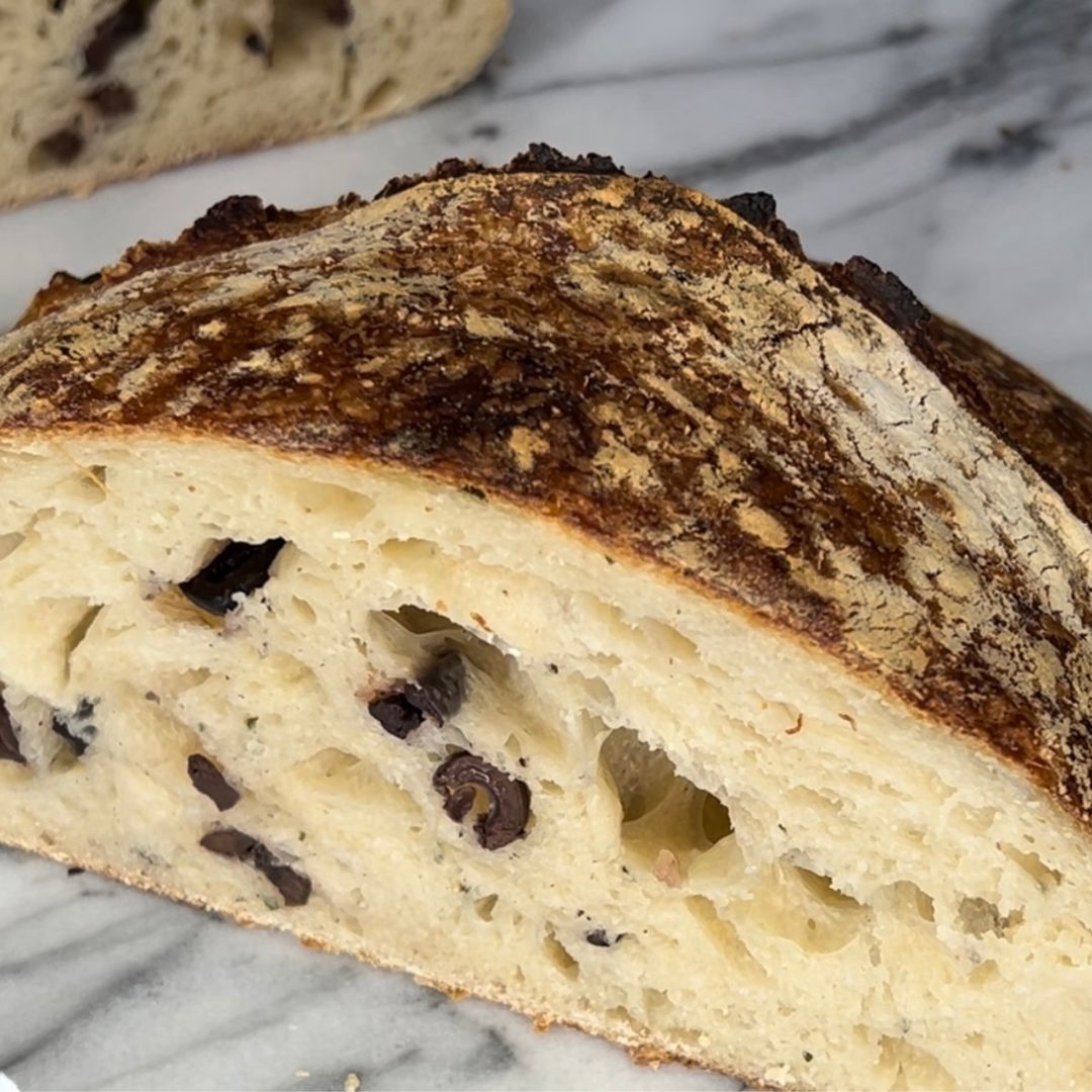 Simple Olive and Rosemary Sourdough Bread